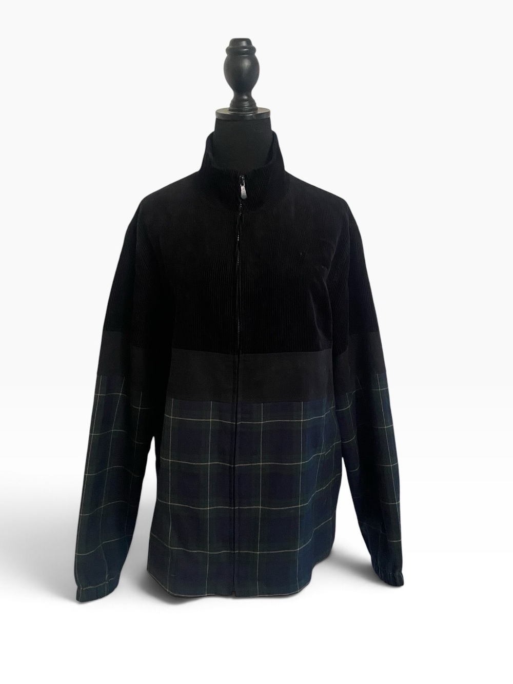 ASOS Topman Plaid and Corduroy Full-Zip Harrington Jacket